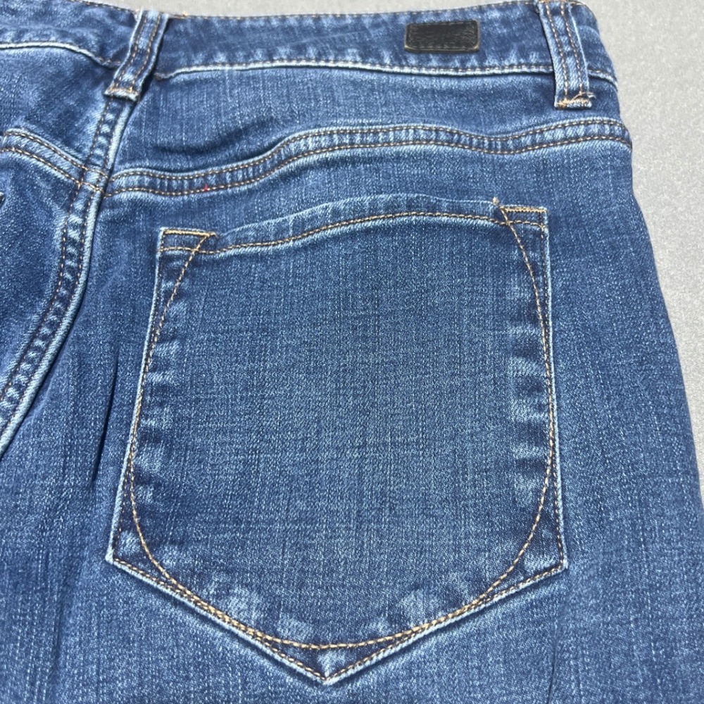 LL Bean Signature Modern Straight Leg Flannel Lined Jeans Blue Plaid Cuff 6 - Picture 11 of 14